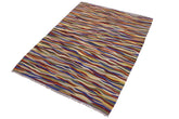Flat Weave Kilim Antique Navaho Vintage handmade Modern Kilim Red Blue Hand-Woven Rectangle 100% Wool Area Rug 5x7